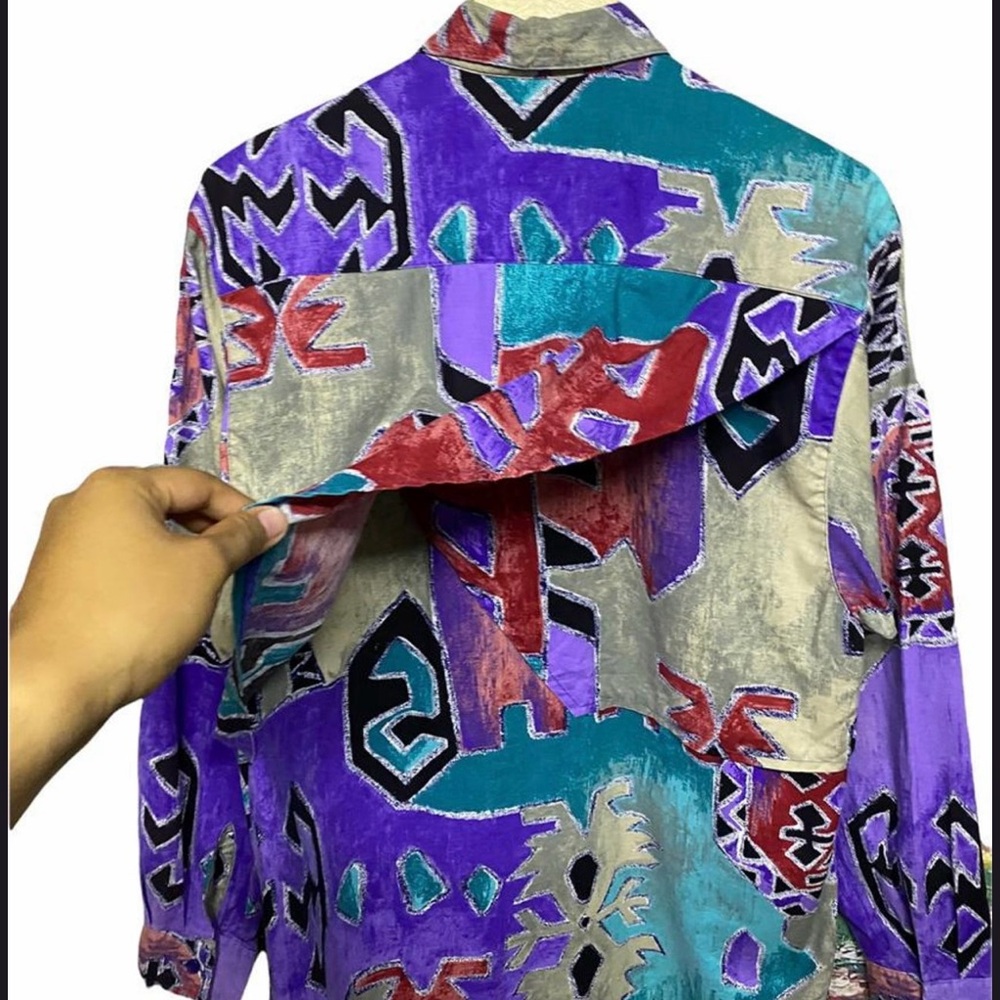 Vtg Rare Wrangler Authentic Western Aztec Cowboy … - image 2